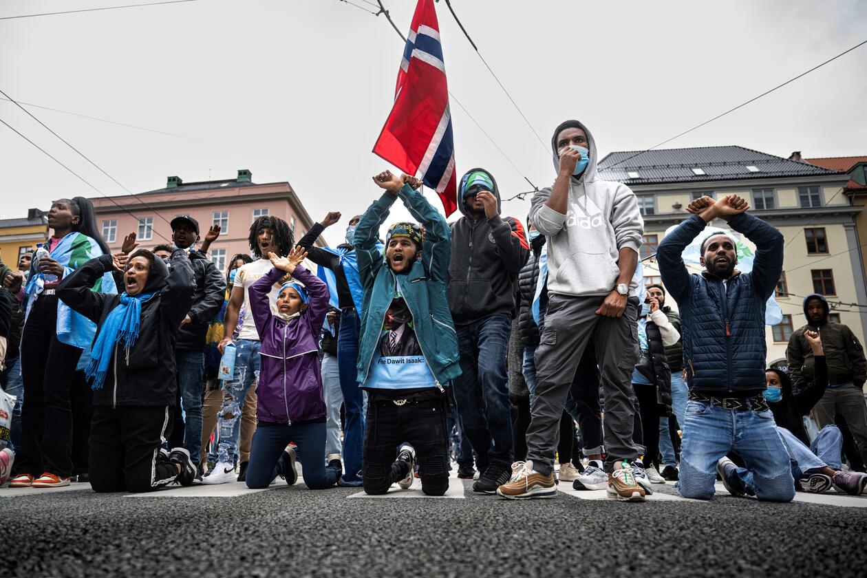 Eritreere demonstrerer i Bergen