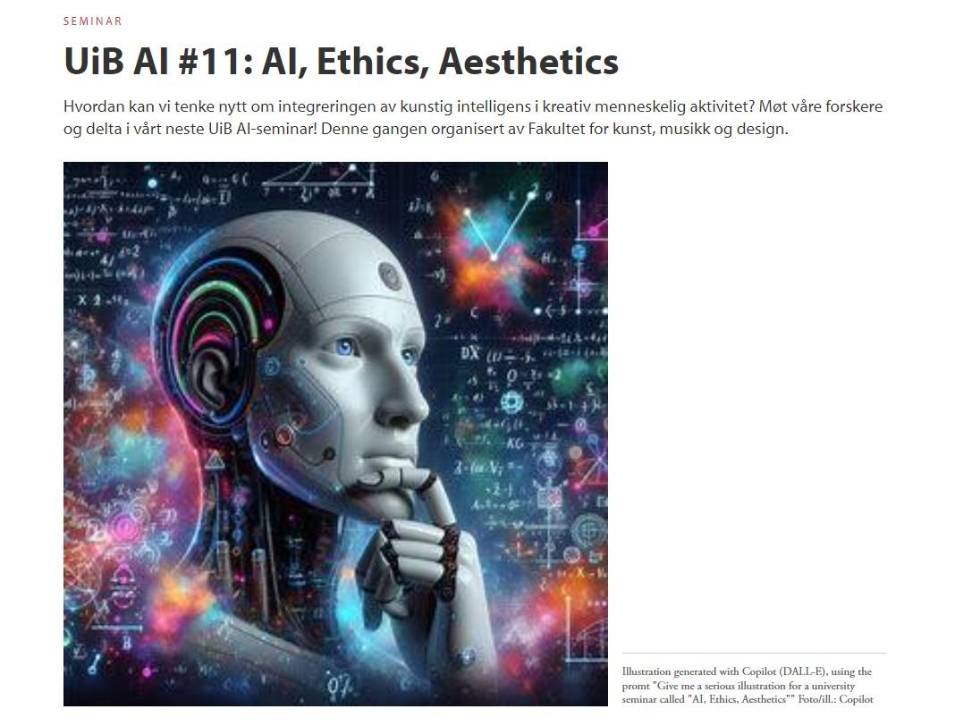 Illustrasjon av KI, etikk og estetikk (Dall-E)