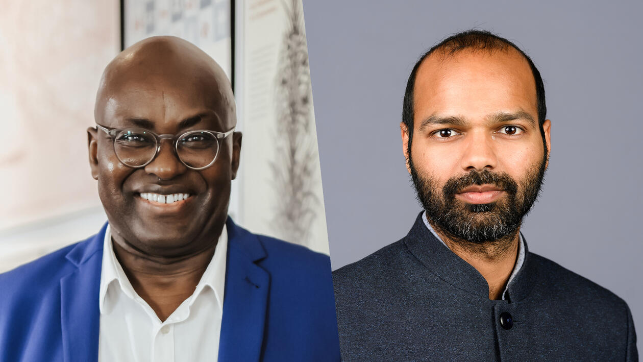 The 2024 Holberg Prize is awarded to Professor Achille Mbembe (left.). The Nils Klim Prize is awarded to Professor Siddharth Sareen (right).