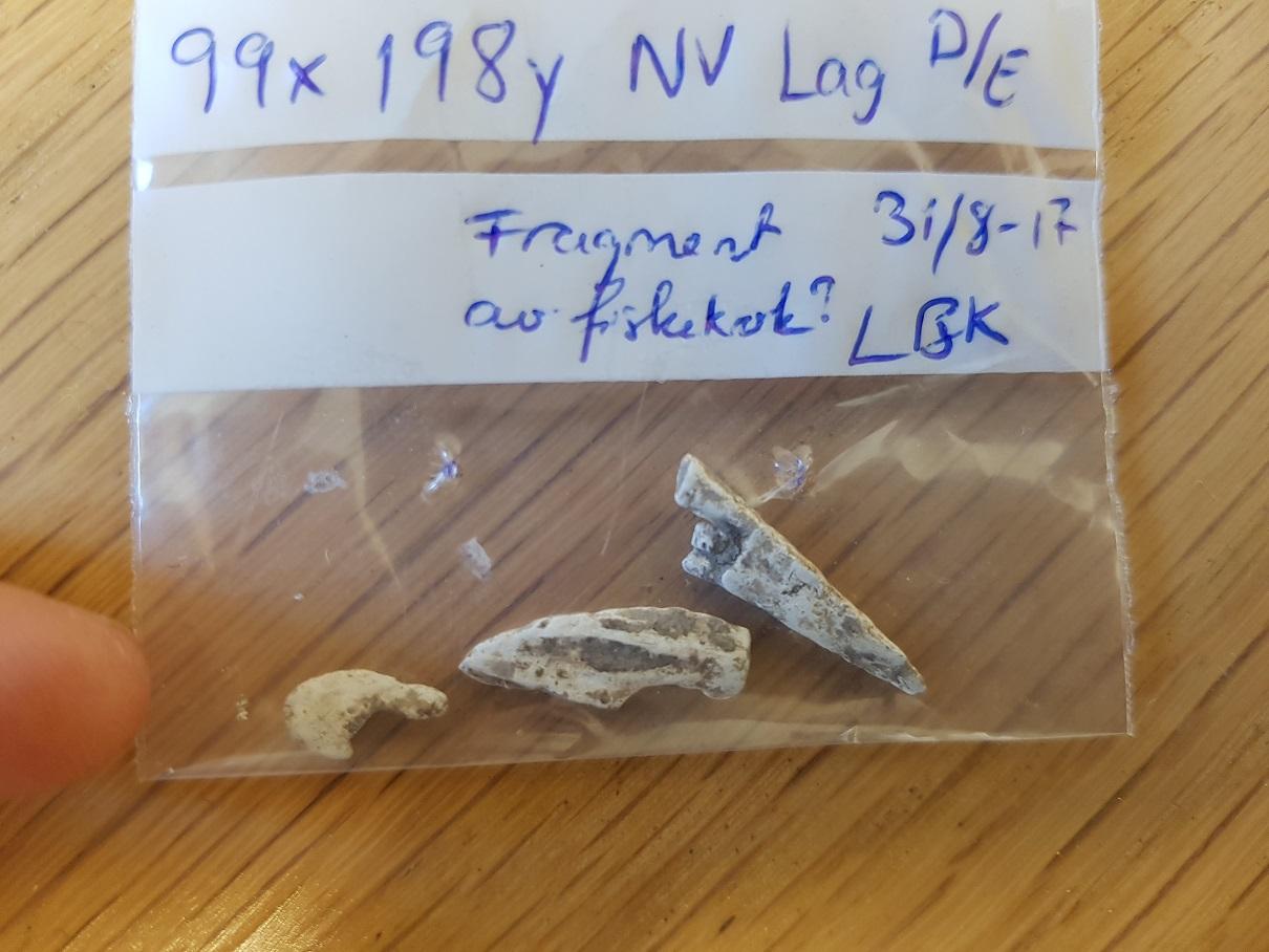 Bitar av fiskekrokar