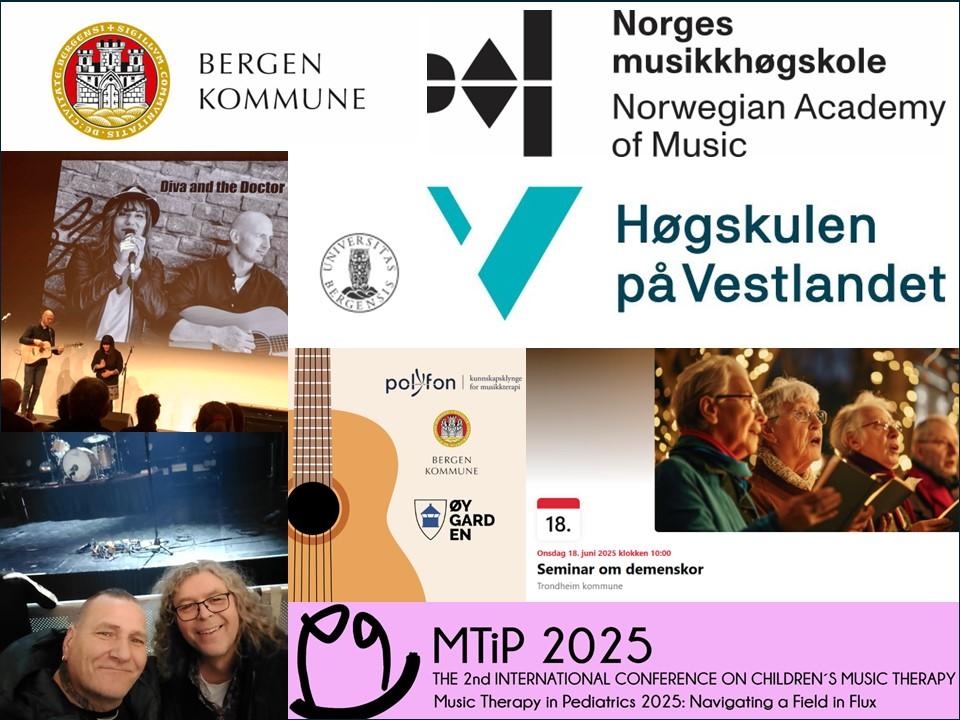 Collage av ulike logoer, skjermdumper og bilder