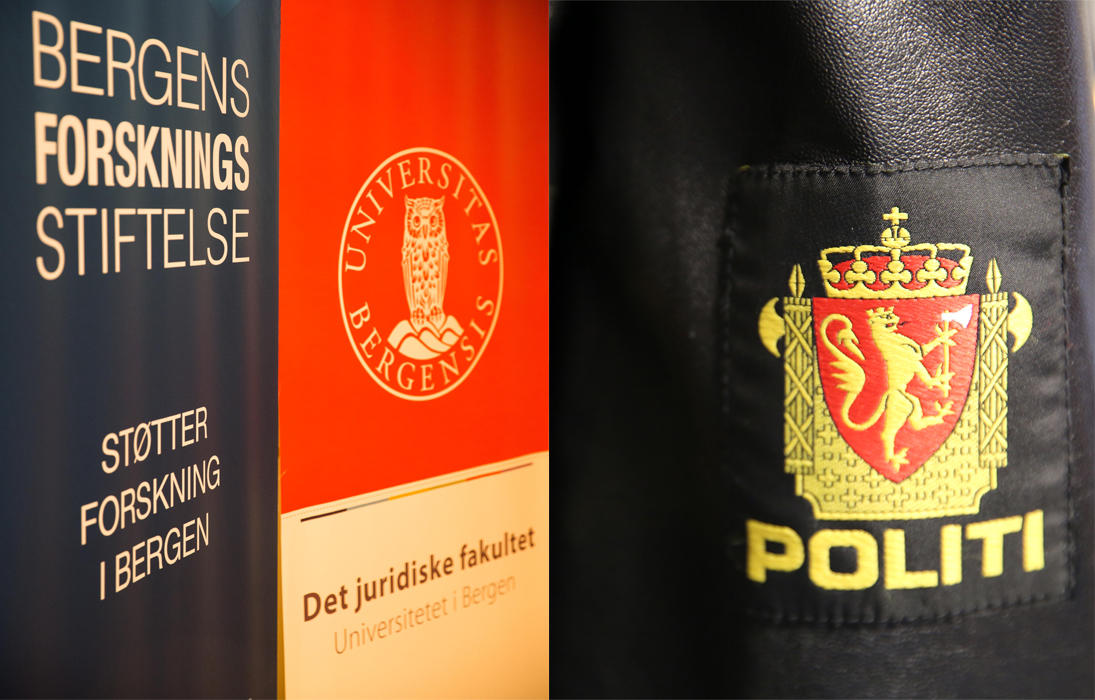 Logo til Bergen forskningsstiftelse, Det juridiske fakultet og politiet