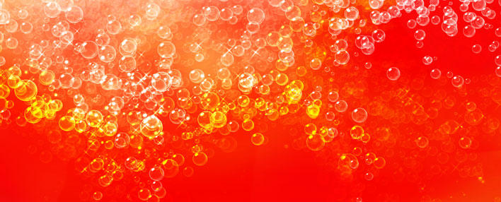 gas bubbles with red background