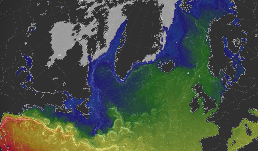 illustrasjon av Golfstrømmen