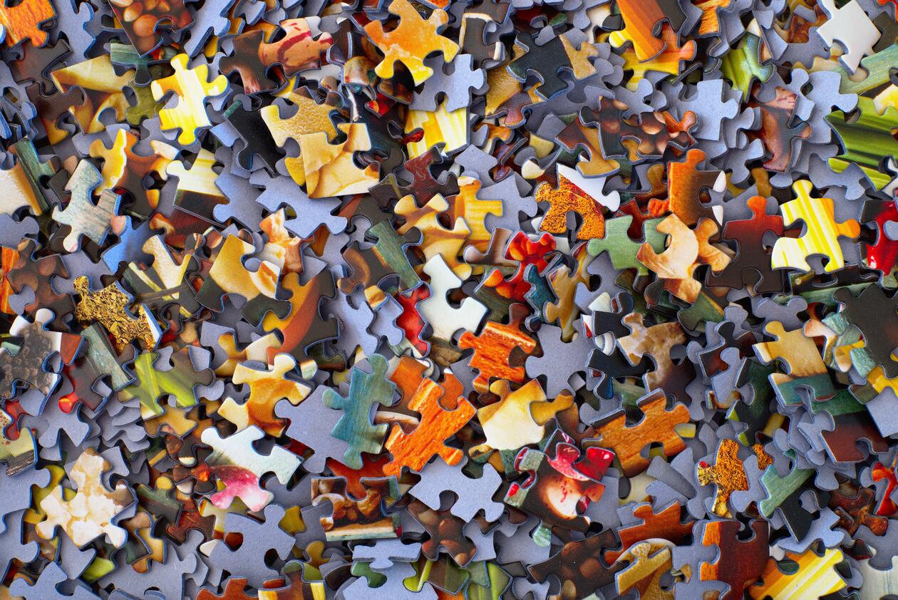Colourful jigsaw puzzle pieces