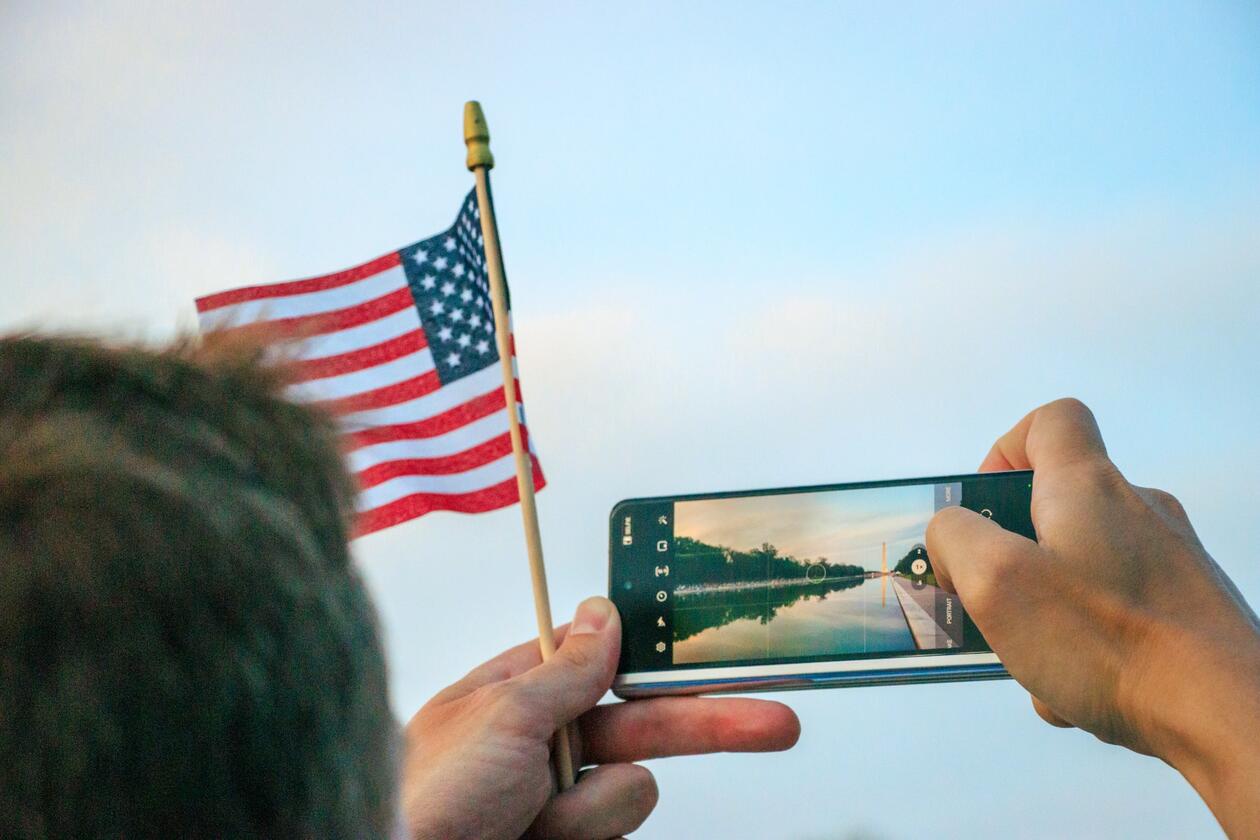 Person taking picture of DC