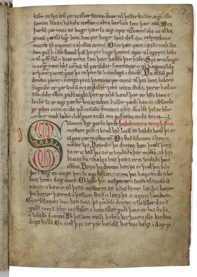 Faksimile bilde av Homilieboka, AM 619 4to, fol. 47r