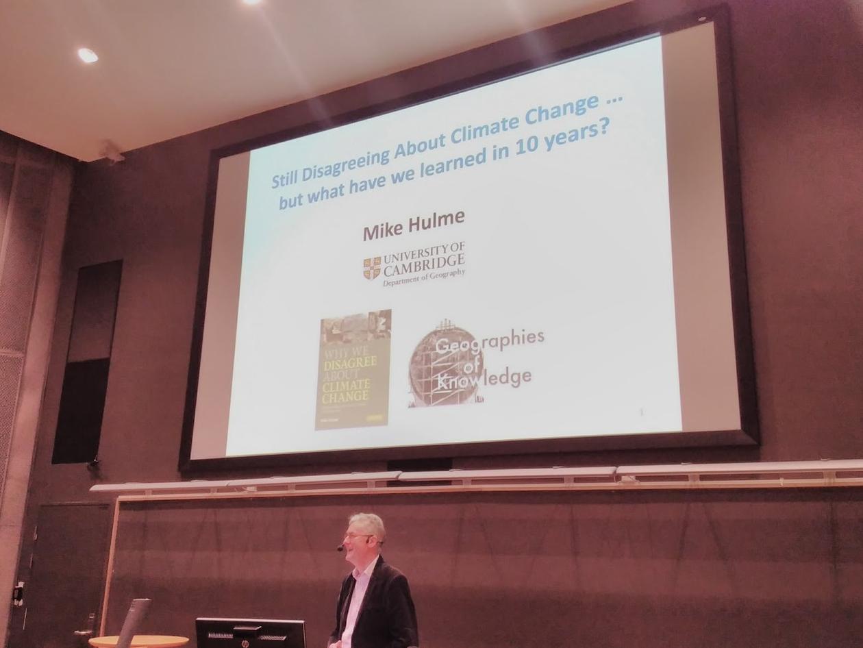 Mike Hulme held a guest lecture in Egget