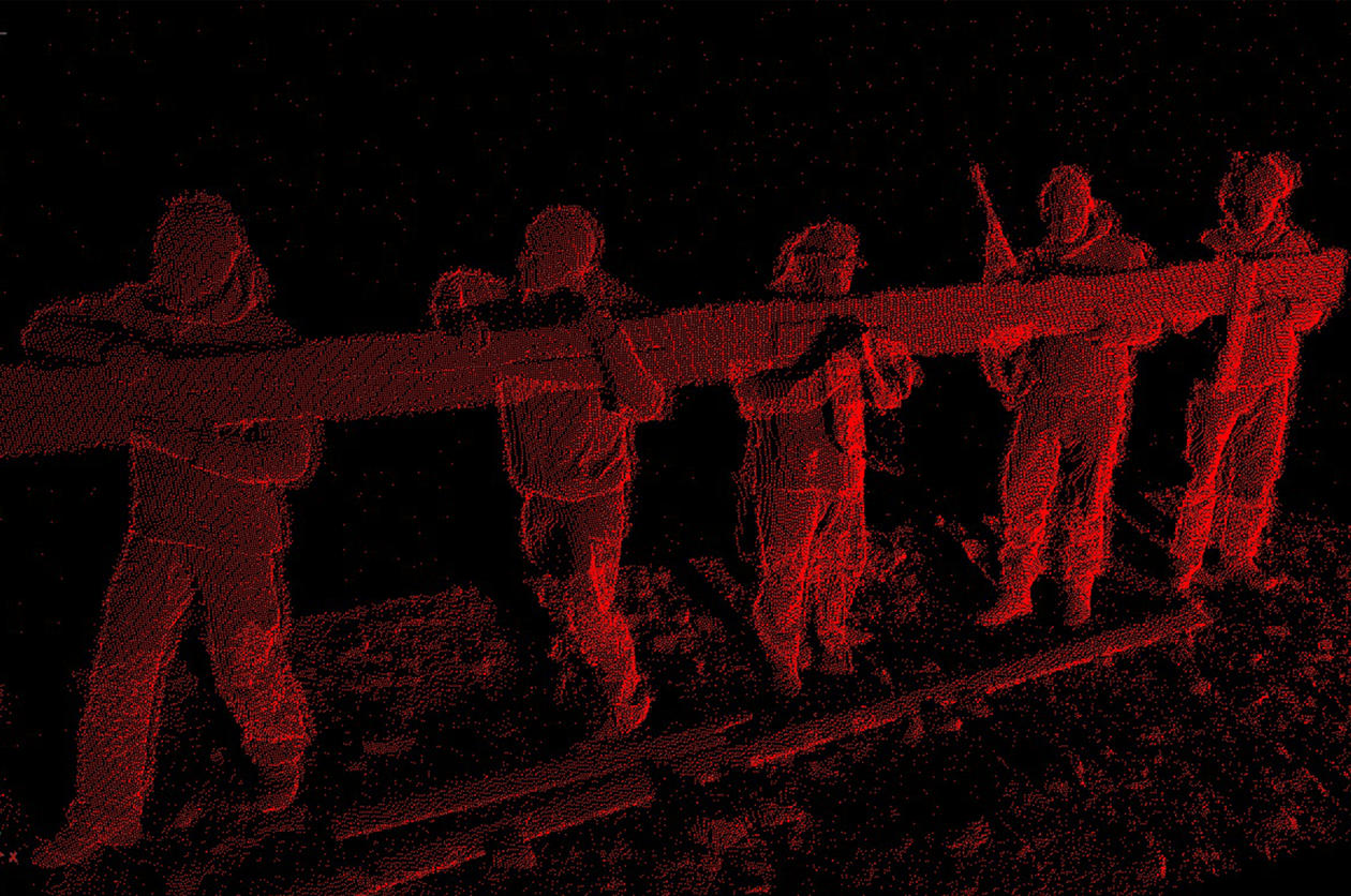 Det var ikke kun steinbreen som ble målt med laserskanneren.