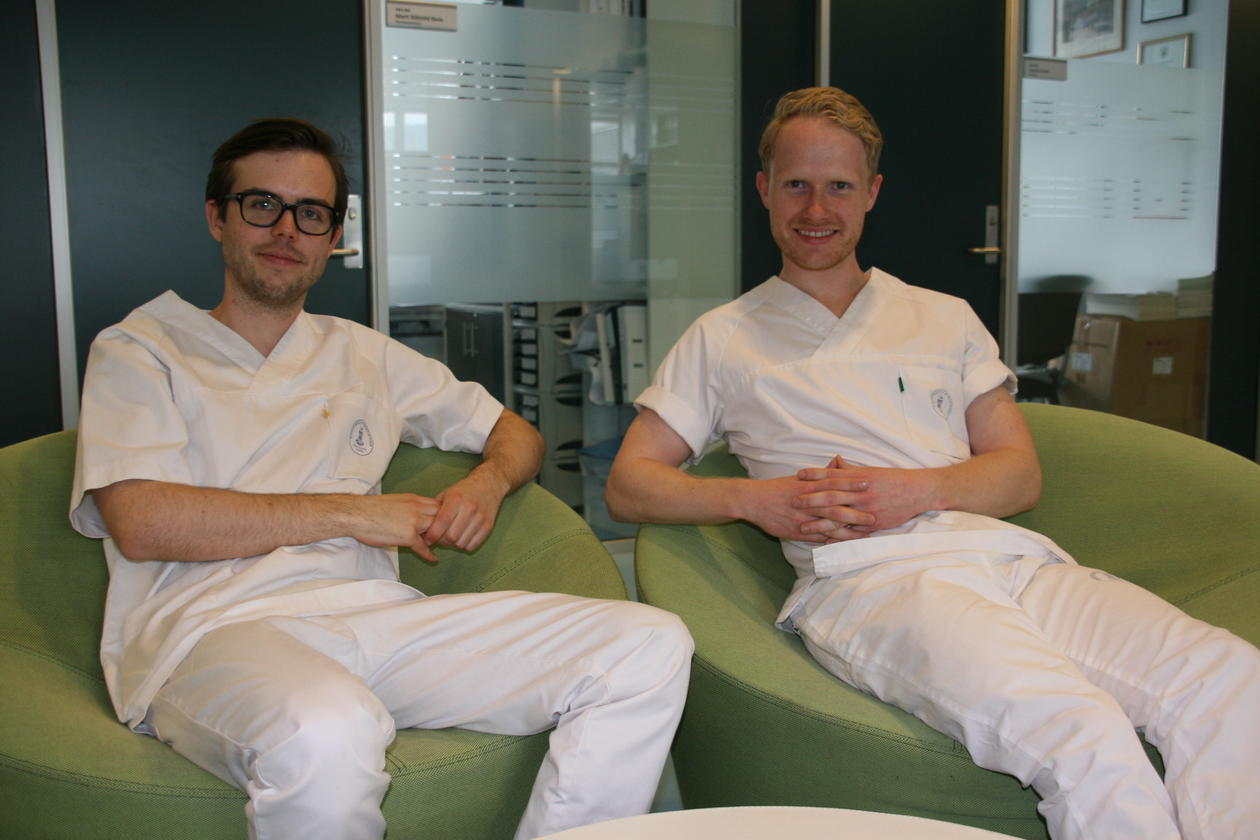 Forskerlinje studentene Magnus Holmøy Bratteberg og Håkon Gulliksen