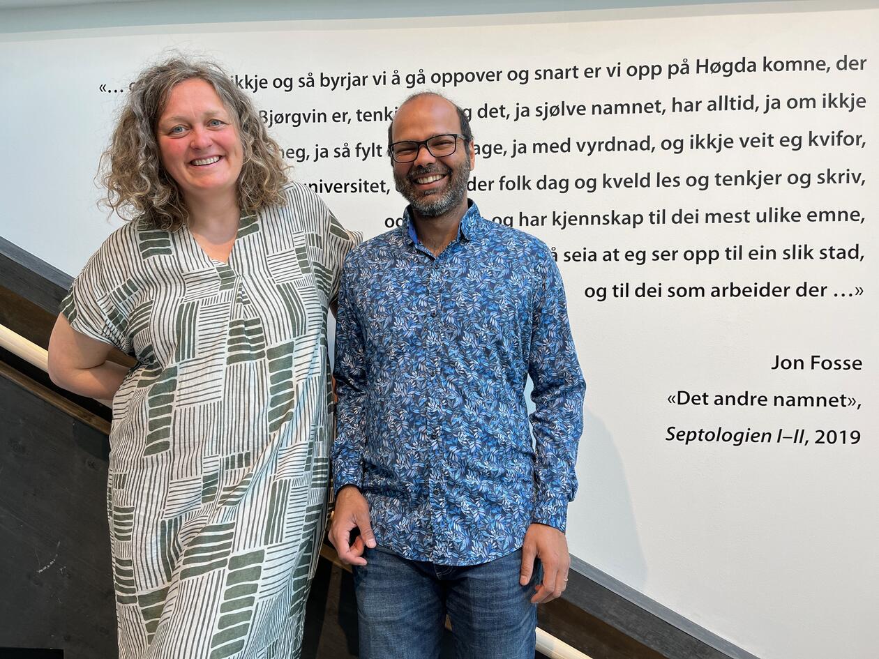 Portrait of Margrethe Brekke and Siddharth Sareen smiling to the camera
