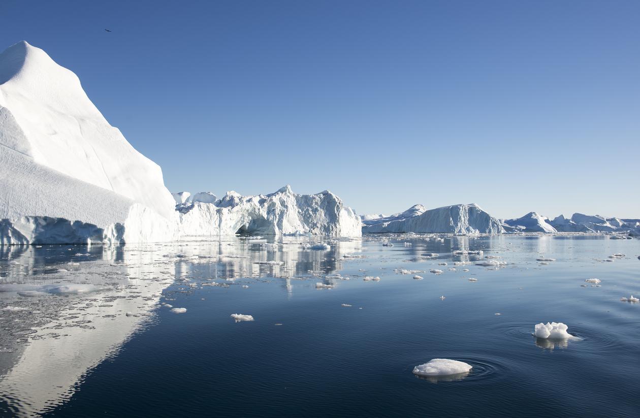 Stock photo of ice bergs and ocean