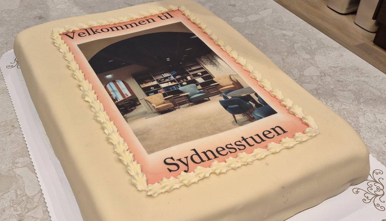 Kake med motiv fra lokalene.
