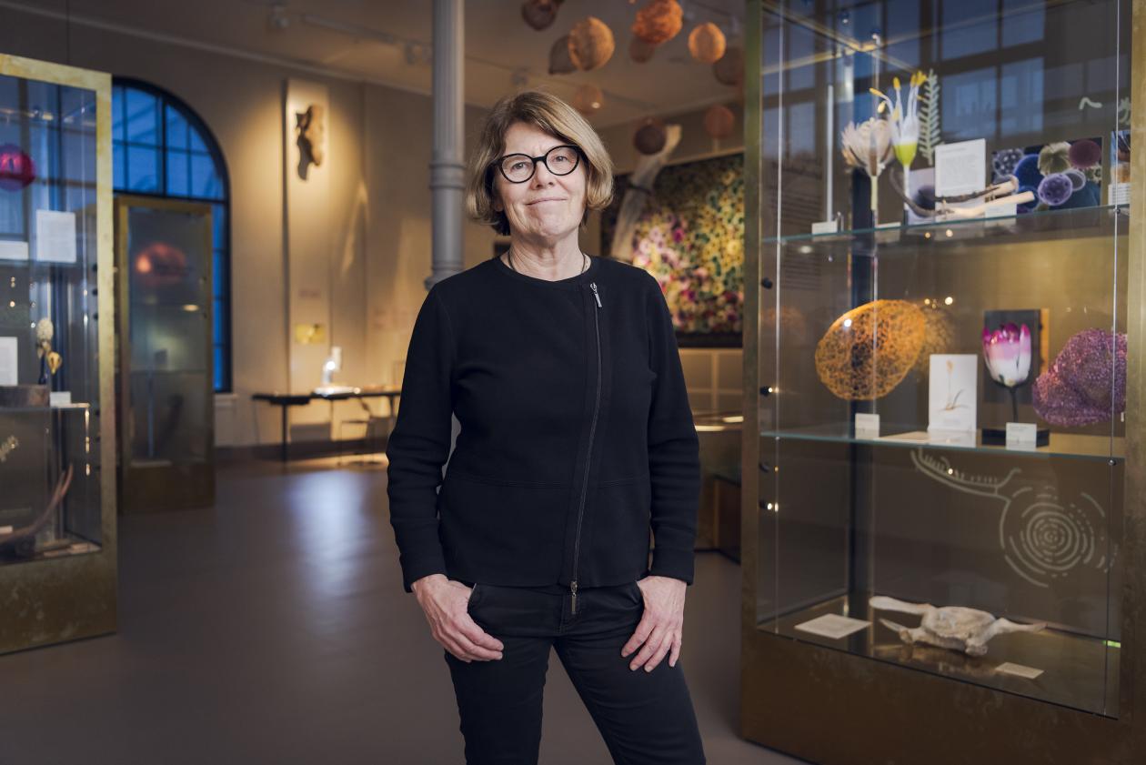 Kari Loe Hjelle i utstillingen "Pollen og bein"