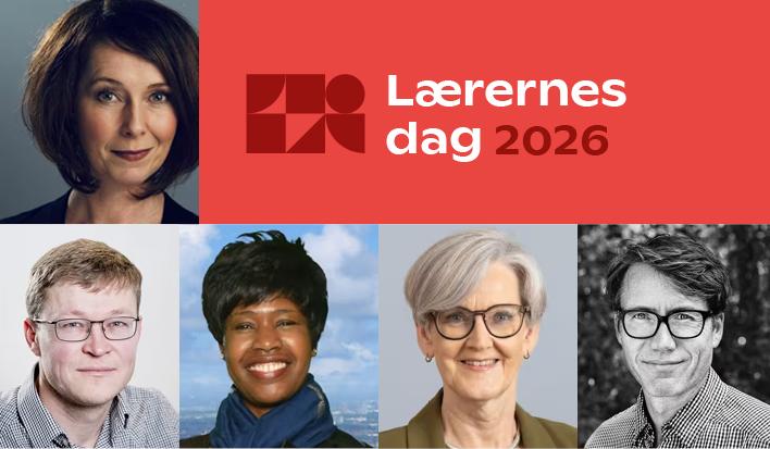Bilder av deltakere på Lærernes dag + logo.