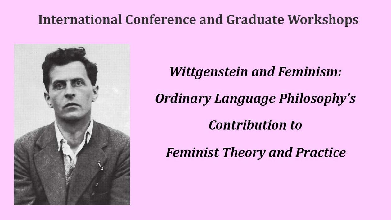 Tittel på konferansen og bilde av Wittgenstein