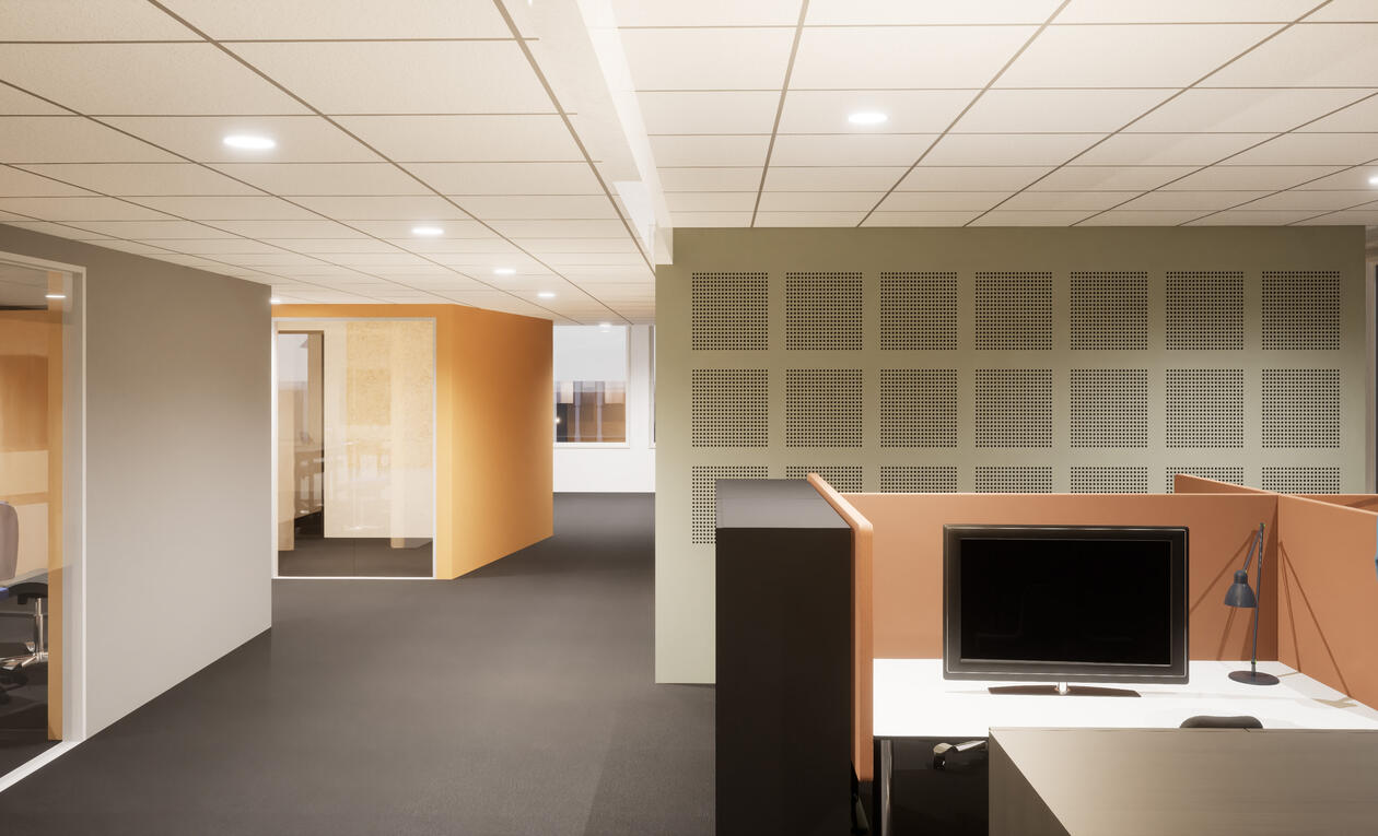 Illustrasjon av kontorlandskap