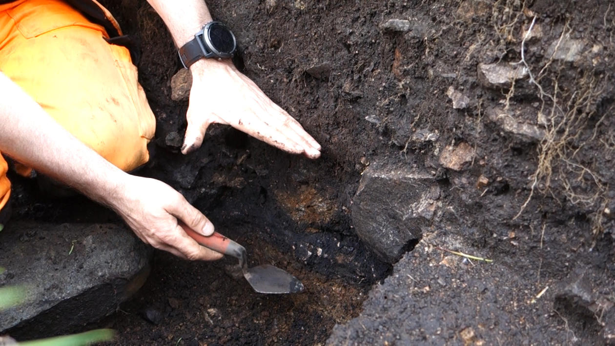 Kulturlag med mye skjørbrent stein
