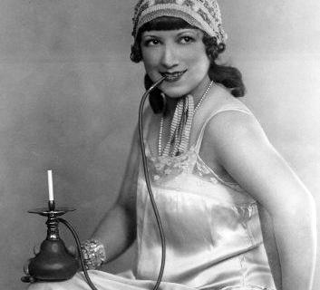 Lebanese woman smoking waterpipe