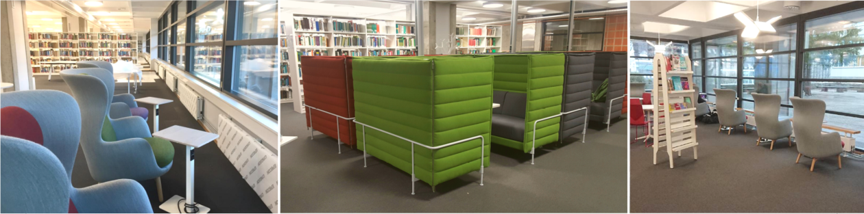Chairs and working spaces at the science library
