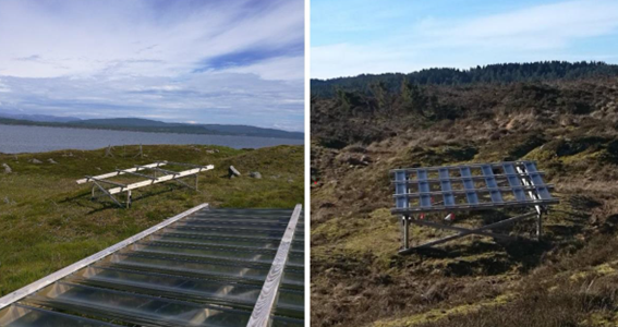 Experimental drought shelters on heathland