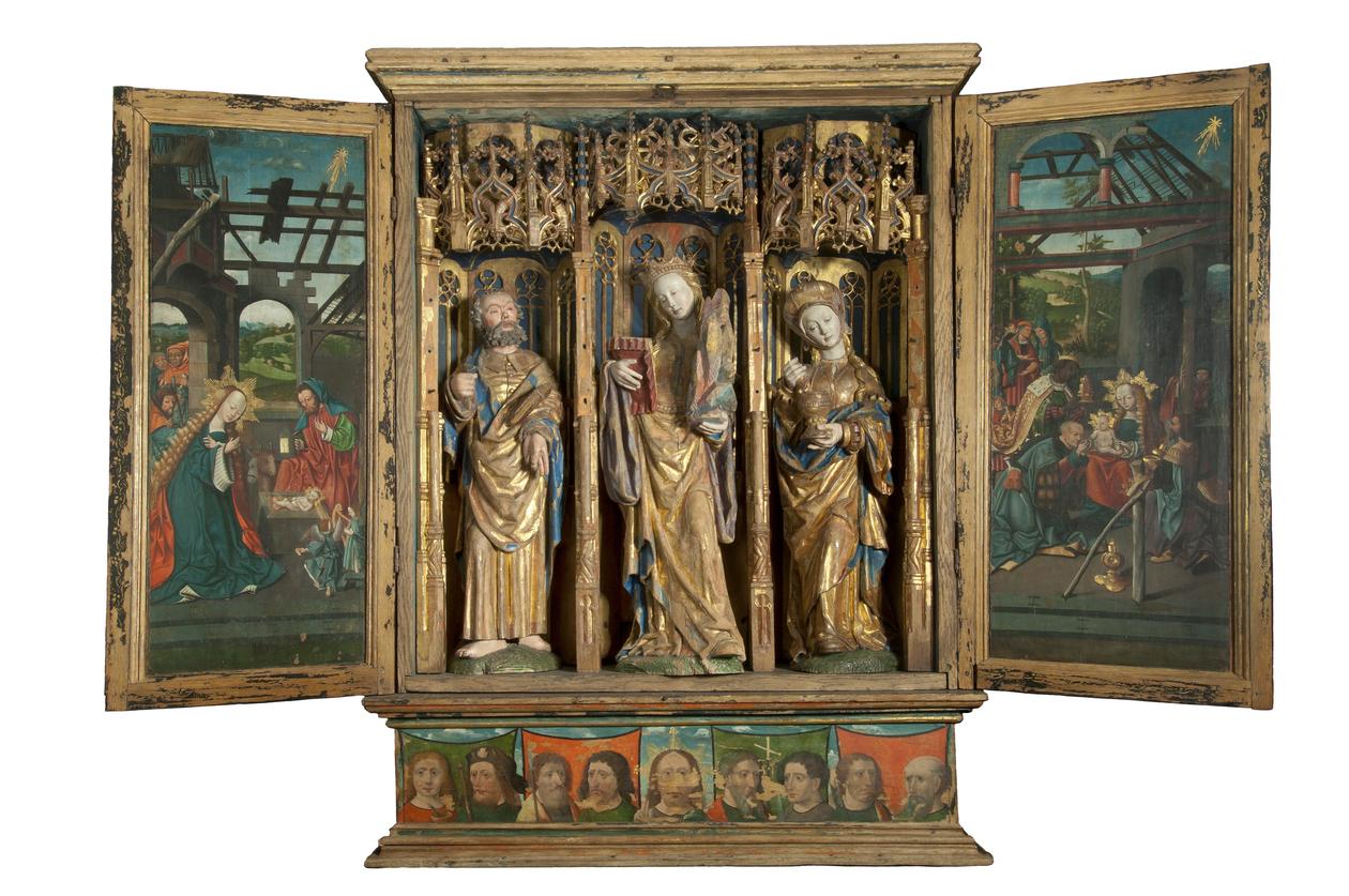 Alterskapet fra Austevoll, ca. 1520, med St. Sunniva i midten
