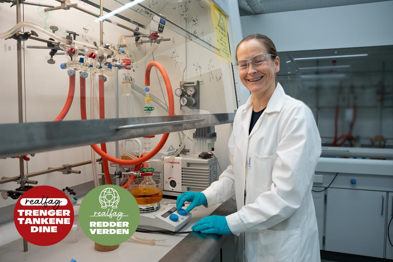 Førsteamanuensis Mali Husby Rosnes på kjemilaboratoriet.