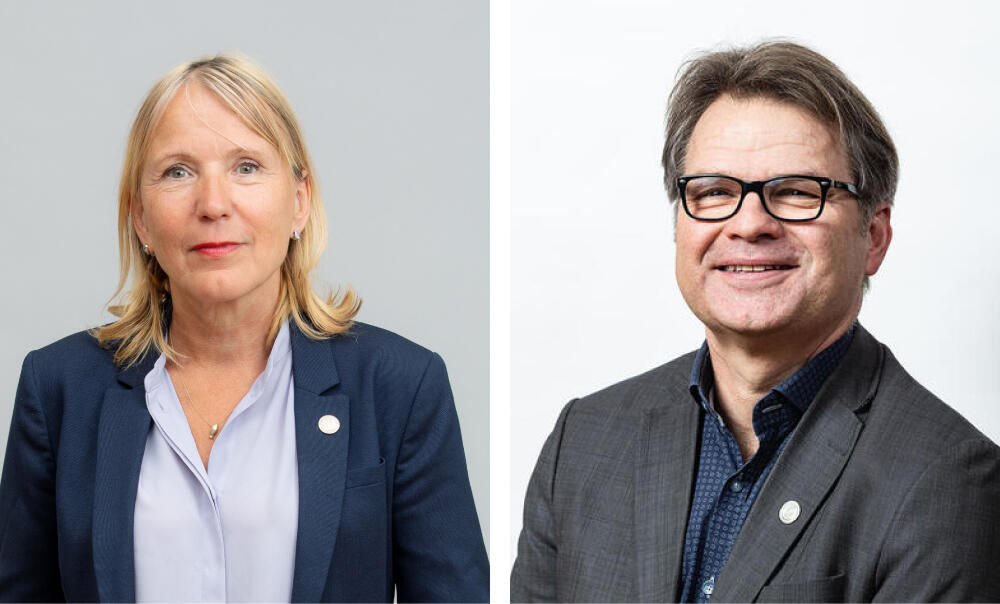 Bilde av kronikkforfatterne rektor Margareth Hagen og assisterende universitetsidrektør Tore Tungodden