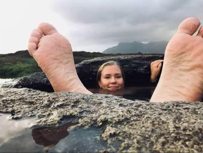 Mari bader i varme kjelder