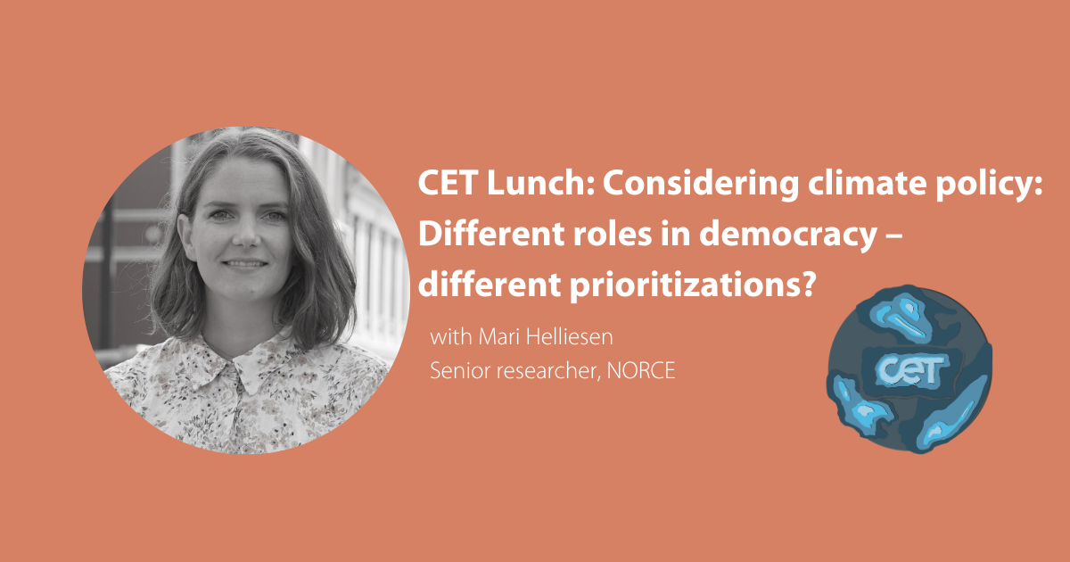 image of Mari helliesen with CET lunch seminar written next to name