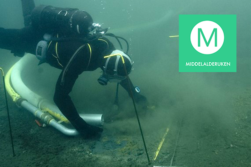 Dykker leiter på sjøbunnen