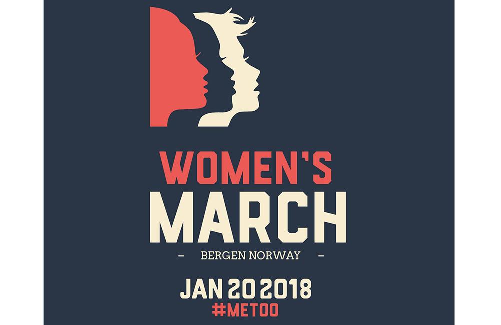 Plakat Women's march Bergen 2018