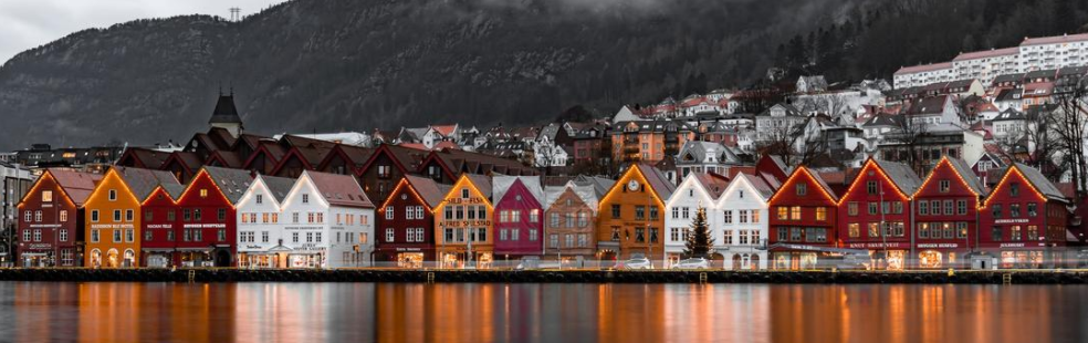 Illustrasjon av Bryggen i Bergen