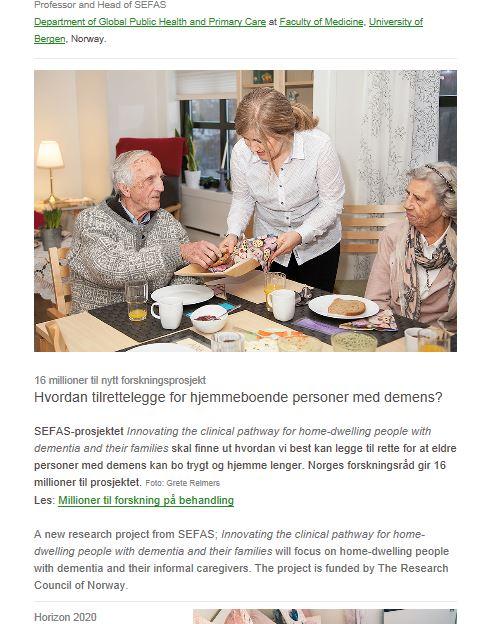 SEFAS newsletter jan 2018