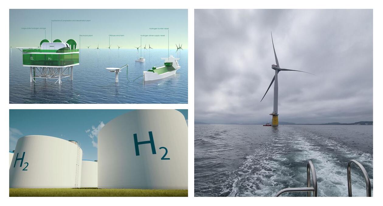 Optimal utnyttelse av energi fra havvind, H2-lagring og vindturbin Hywind Tampen-prosjektet