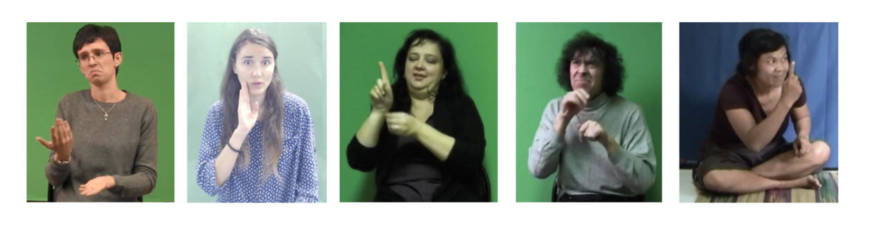Signers of various sign languages