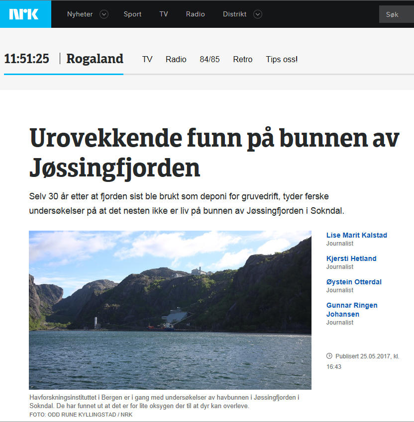 NRK gruvedrift deponi 