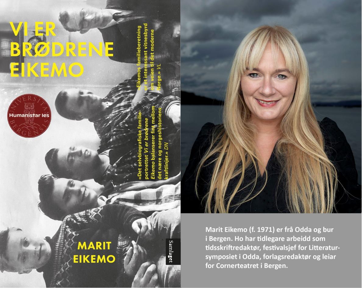 Bilde av bokomslag og forfatter Eikemo.