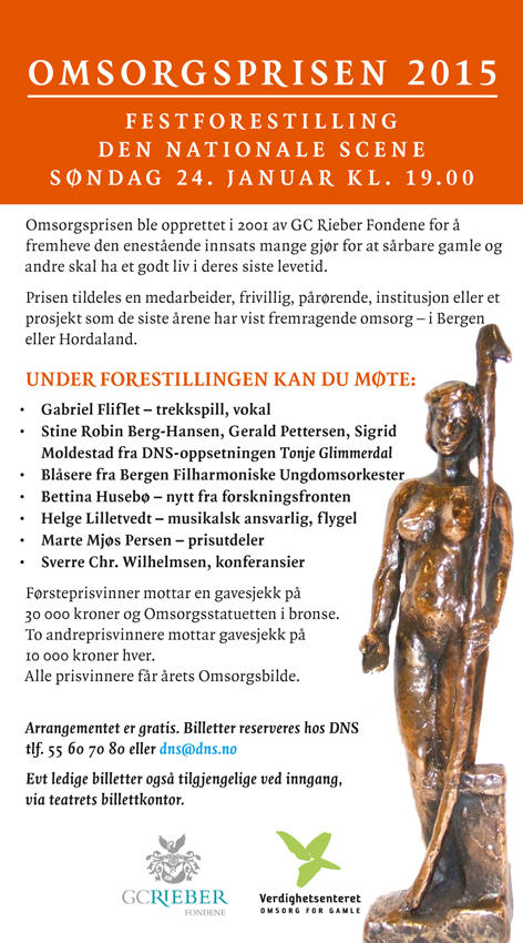 Omsorgsprisen 2015 annonse