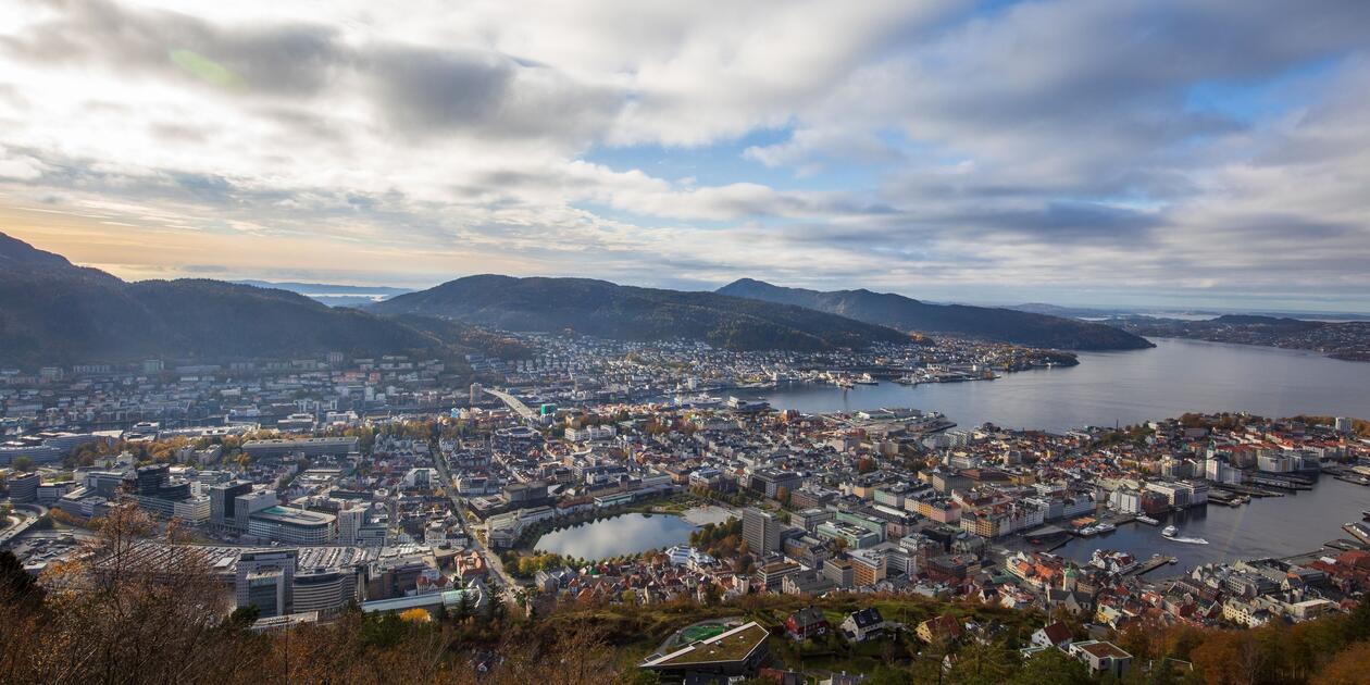Bergen by oversiktsbilde