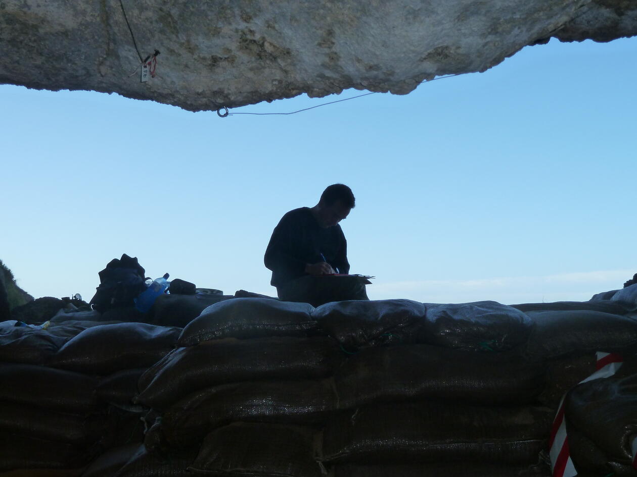 Excavation at Blombos cave.