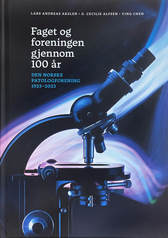 The cover of the 100 year anniverary book for the Norwegian Society of Pathology.