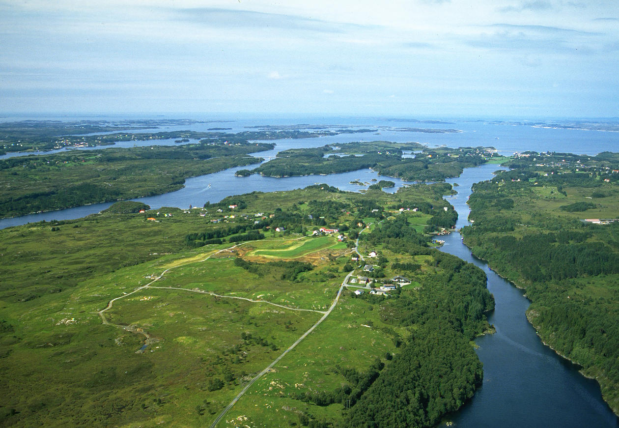 Aerial photo of the Nordhordland UNESCO Biosphere Reserve.