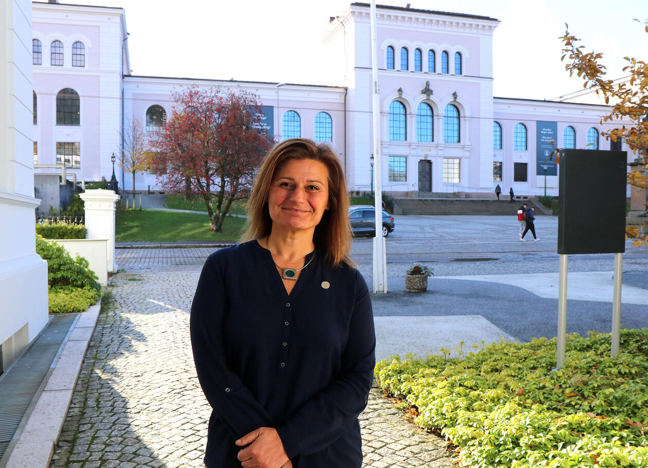 Prorektor Pinar Heggernes på Muséplass. 
