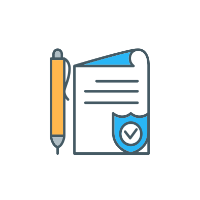 Illustrasjon av penn og signert dokument