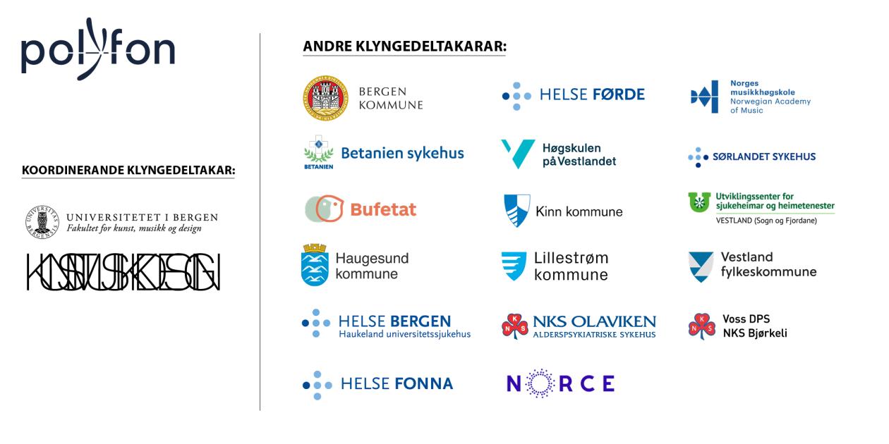 Logo til alle deltakarar i kunnskapsklynga Polyfon