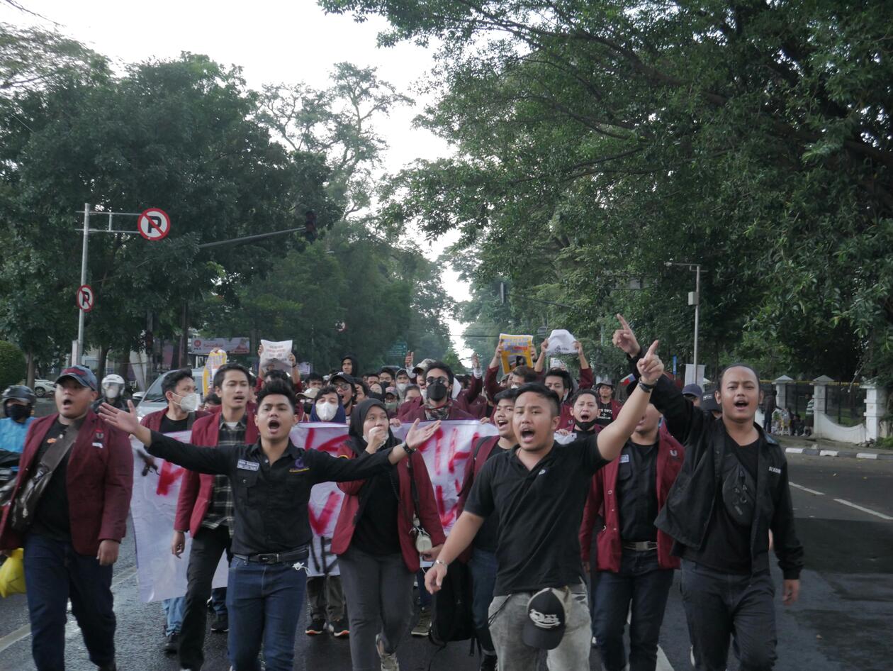 Student protesters in Indonesia