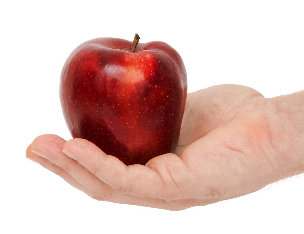 eple i hånd
