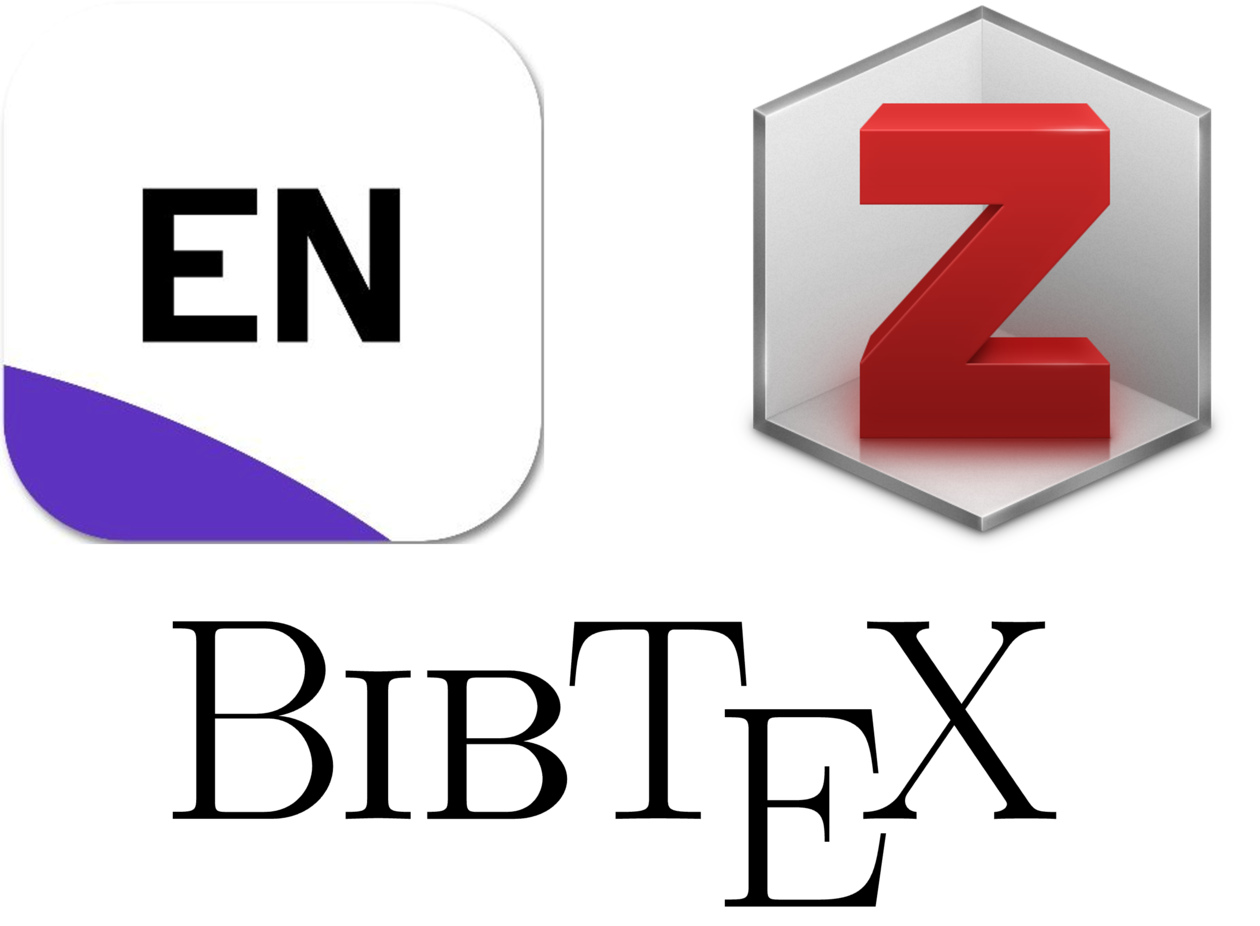 Logo for Endnote, Zotero and Bibtex