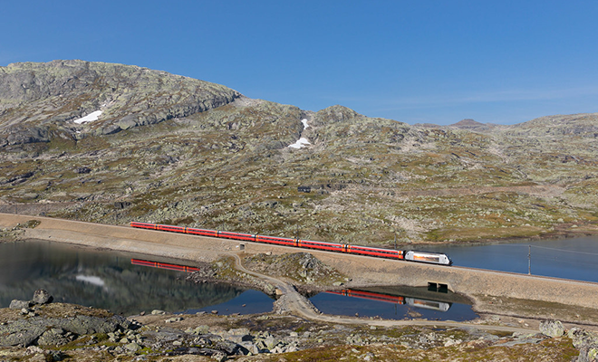 Train accross the mountain